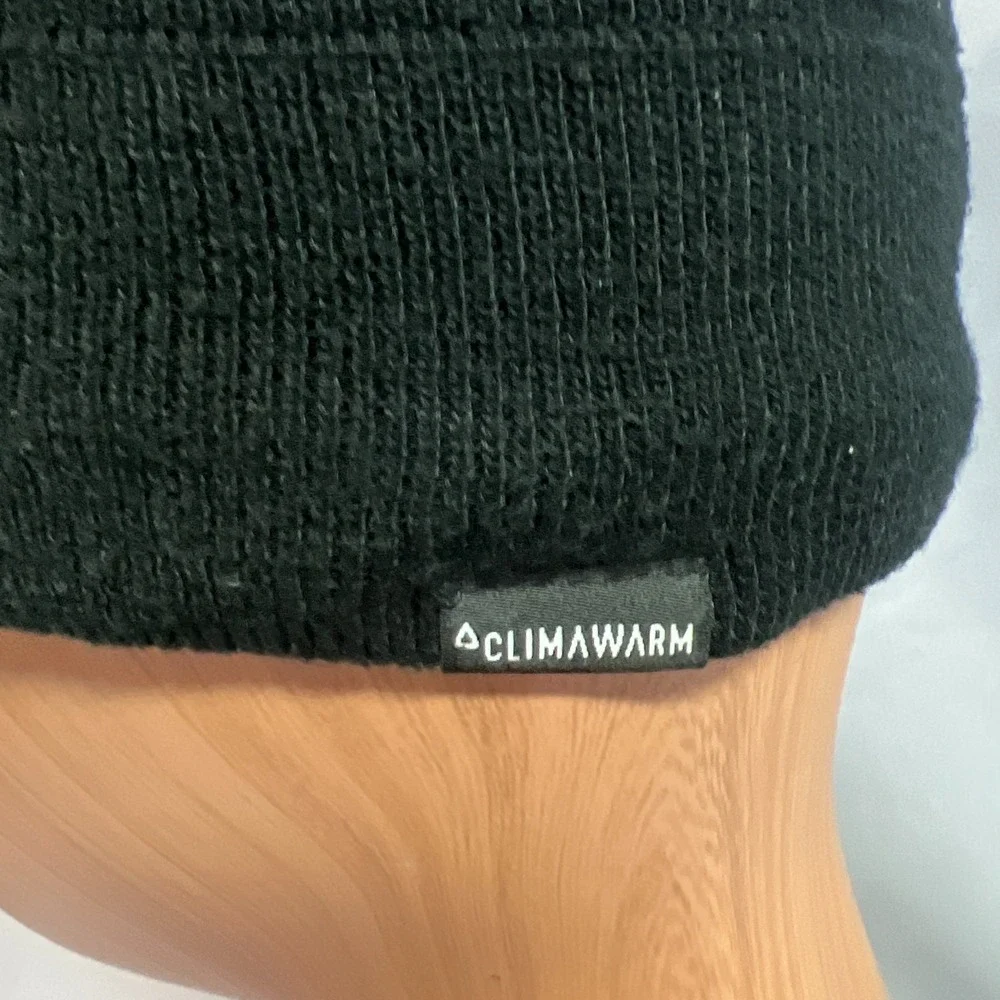 Adidas Climawarm Beanie Hat Mens One Size Black Cuffed Tight Knit Winter Outdoor